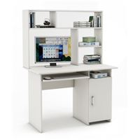 Письменный стол Лайт-3К с надстройкой-Белый