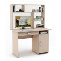 Письменный стол Лайт-3Я с надстройкой-Дуб-молочный