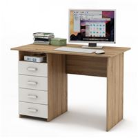 Письменный стол Лайт-4-Дуб-сонома/Белый