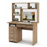 Письменный стол Лайт-4Я с надстройкой-Дуб сонома