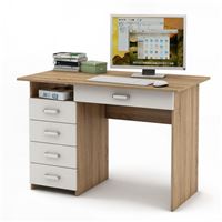 Письменный стол Лайт-4Я-Дуб-сонома/Белый