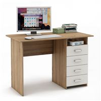 Письменный стол Лайт-5-Дуб-сонома/Белый