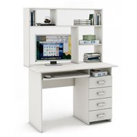 Письменный стол Лайт-5К с надстройкой-Белый