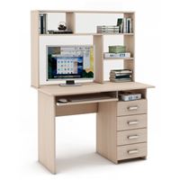 Письменный стол Лайт-5К с надстройкой-Дуб-молочный