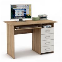 Письменный стол Лайт-5К-Дуб-сонома/Белый