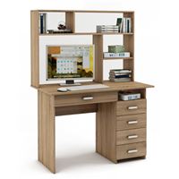 Письменный стол Лайт-5Я с надстройкой-Дуб сонома