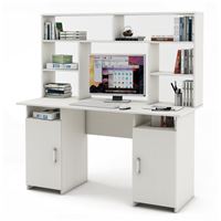 Письменный стол Лайт-6 с надстройкой-Белый