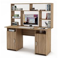 Письменный стол Лайт-6 с надстройкой-Дуб сонома