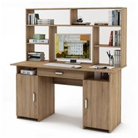 Письменный стол Лайт-6Я с надстройкой-Дуб сонома