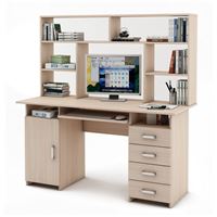 Письменный стол Лайт-7К с надстройкой-Дуб-молочный