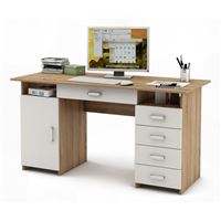 Письменный стол Лайт-7Я-Дуб-сонома/Белый