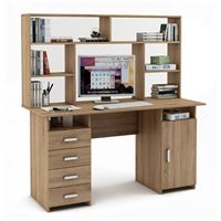 Письменный стол Лайт-8 с надстройкой-Дуб сонома