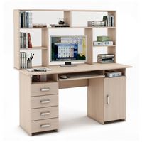 Письменный стол Лайт-8К с надстройкой-Дуб-молочный
