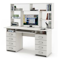 Письменный стол Лайт-9К с надстройкой-Белый