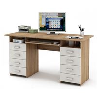 Письменный стол Лайт-9К-Дуб-сонома/Белый