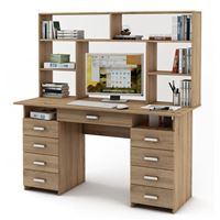 Письменный стол Лайт-9Я с надстройкой-Дуб сонома