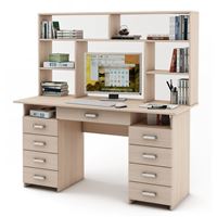 Письменный стол Лайт-9Я с надстройкой-Дуб-молочный