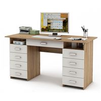 Письменный стол Лайт-9Я-Дуб-сонома/Белый