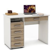 Письменный стол Остин-4Я-Белый/Дуб-сонома