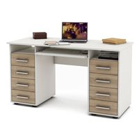 Письменный стол Остин-6-Белый/Дуб-сонома