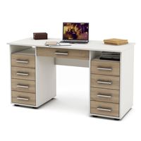 Письменный стол Остин-6Я-Белый/Дуб-сонома