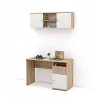 Письменный стол Тунис-5 (ПСТ-1 + ПНТ)-Дуб-сонома/Белый