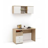 Письменный стол Тунис-8 (ПСТ-4 + ПНТ)-Дуб-сонома/Белый