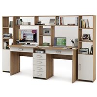 Уголок школьника Лайт-11Я с надстройкой (СТЛТ-1 + ПСЛТ-11Я-СН + СТЛТ-1)-Дуб-сонома/Белый