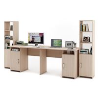 Уголок школьника Лайт-12 (СТЛТ-1 + ПСЛТ-12 + СТЛТ-1)-Дуб-молочный