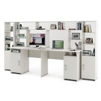 Уголок школьника Лайт-12 с надстройкой  (СТЛТ-1 + ПСЛТ-12-СН + СТЛТ-1)-Белый