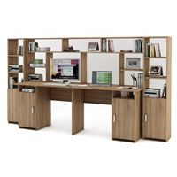 Уголок школьника Лайт-12 с надстройкой  (СТЛТ-1 + ПСЛТ-12-СН + СТЛТ-1)-Дуб сонома