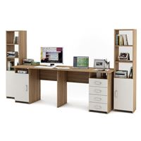 Уголок школьника Лайт-13 (СТЛТ-1 + ПСЛТ-13 + СТЛТ-1)-Дуб-сонома/Белый