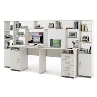 Уголок школьника Лайт-13 с надстройкой  (СТЛТ-1 + ПСЛТ-13-СН + СТЛТ-1)-Белый