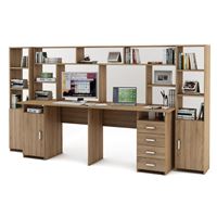 Уголок школьника Лайт-13 с надстройкой  (СТЛТ-1 + ПСЛТ-13-СН + СТЛТ-1)-Дуб сонома