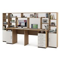 Уголок школьника Лайт-13 с надстройкой  (СТЛТ-1 + ПСЛТ-13-СН + СТЛТ-1)-Дуб-сонома/Белый