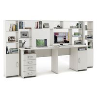 Уголок школьника Лайт-14 с надстройкой  (СТЛТ-1 + ПСЛТ-14-СН + СТЛТ-1)-Белый