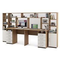 Уголок школьника Лайт-15 с надстройкой  (СТЛТ-1 + ПСЛТ-15-СН + СТЛТ-1)-Дуб-сонома/Белый