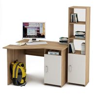 Уголок школьника Лайт-17 (УСЛТ-17 + СТЛТ-1)-Дуб-сонома/Белый