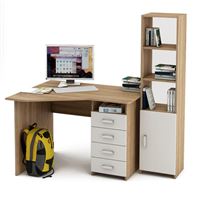 Уголок школьника Лайт-19 (УСЛТ-19 + СТЛТ-1)-Дуб-сонома/Белый