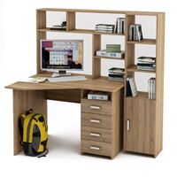 Уголок школьника Лайт-19 с надстройкой  (УСЛТ-19-СН + СТЛТ-1)-Дуб сонома