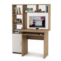 Уголок школьника Лайт-1К с надстройкой (ПСЛТ-1К-СН + СТЛТ-1)-Дуб-сонома/Белый