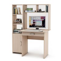 Уголок школьника Лайт-1Я с надстройкой (ПСЛТ-1Я-СН + СТЛТ-1)-Дуб-молочный