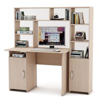 Уголок школьника Лайт-2 с надстройкой  (ПСЛТ-2-СН + СТЛТ-1)-Дуб-молочный