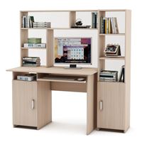 Уголок школьника Лайт-2К с надстройкой (ПСЛТ-2К-СН + СТЛТ-1)-Дуб-молочный