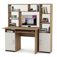 Уголок школьника Лайт-2К с надстройкой (ПСЛТ-2К-СН + СТЛТ-1)-Дуб-сонома/Белый