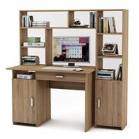 Уголок школьника Лайт-2Я с надстройкой (ПСЛТ-2Я-СН + СТЛТ-1)-Дуб сонома