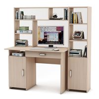 Уголок школьника Лайт-2Я с надстройкой (ПСЛТ-2Я-СН + СТЛТ-1)-Дуб-молочный