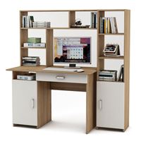 Уголок школьника Лайт-2Я с надстройкой (ПСЛТ-2Я-СН + СТЛТ-1)-Дуб-сонома/Белый