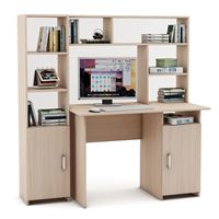 Уголок школьника Лайт-3 с надстройкой  (ПСЛТ-3-СН + СТЛТ-1)-Дуб-молочный