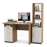 Уголок школьника Лайт-4 (ПСЛТ-4 + СТЛТ-1)-Дуб-сонома/Белый